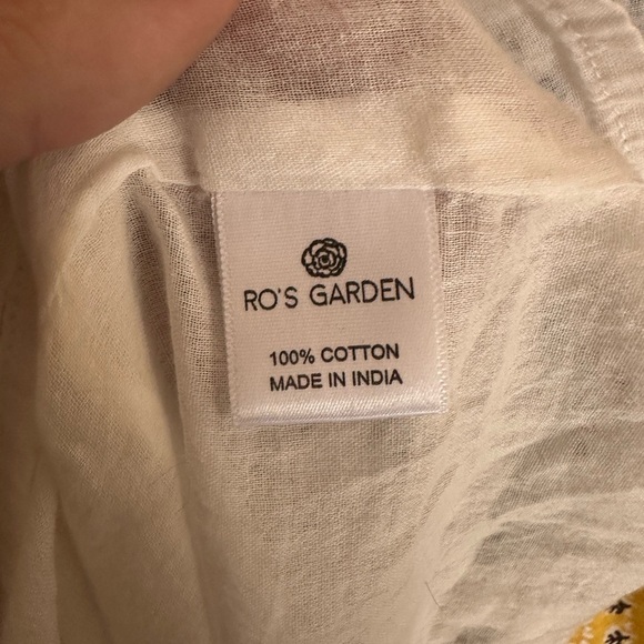 Ro’s Garden Anthropologie White and Yellow Printed Maxi Dress - Size Large - Picture 7 of 8